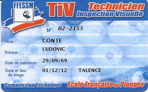 FFESSM Technicien Inspection Visuelle scan front